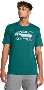 Мужская футболка Under Armour с логотипом Stacked Fill, (722) Coastal Teal/Hydro Teal