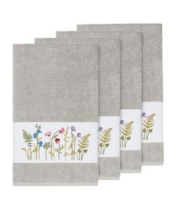 Набор банных полотенец «безмятежность» из турецкого хлопка, 4 предмета, с декоративной отделкой. Linum Home, Light Grey