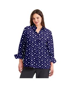 Женская блузка на пуговицах спереди AVENUE, Navy confetti dot