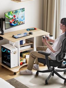 Мобильная игровая база PSEAT, столик для компьютера, прикроватный столик, подставка для системного блока, цвет Maple White