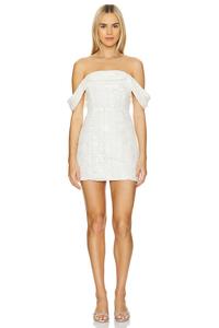 Блестящее мини-платье Line & Dot, белый