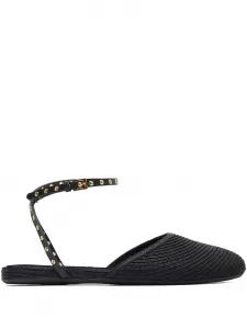 Босоножки с ремешками, украшенными заклепками Alaïa, черный