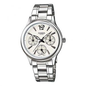 Часы CASIO Waterproof Stainless Steel Strap White Analog, белый