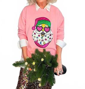 Женская толстовка с изображением Санты в форме сердца розового цвета Three Pearls And Co., розовый