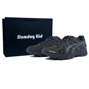 ASICS Мужские кроссовки для бега Jog 100 T Abrasion Resistant Breathable низкие черные желтые