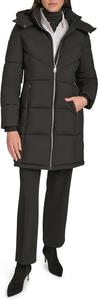 Женская удлиненная куртка-пуховик Calvin Klein с капюшоном на молнии, черный