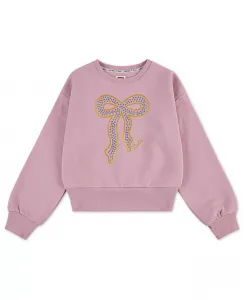 Девушки S-XL Свитер с ребристым воротником и длинными рукавами для встреч Levi'S, розовый