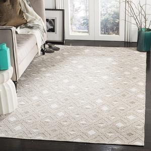 Ковер SAFAVIEH, 92 x 153 см, Montauk Collection, Beige & Ivory, ручной работы из хлопка, идеален для помещений с высокой проходимостью: прихожая, гостиная, спальня (MTK614R)