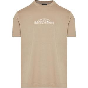 Футболка с вышитым логотипом Crew Neck EMPORIO ARMANI, бежевый
