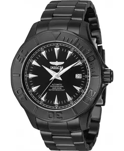 Мужские фирменные автоматические часы 7114 с тремя стрелками и черным циферблатом Invicta, black