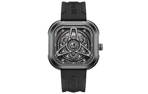 Коллекция Tiger Whale Мужские часы Кварцевый механизм Силиконовый ремешок Мужские часы Черный циферблат FAIRWHALE