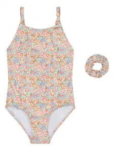 Купальник с цветочным принтом Bonpoint, оранжевый