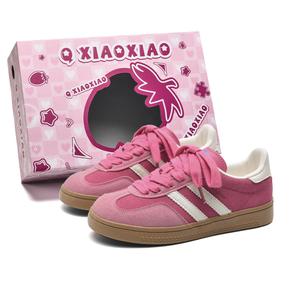 Circle small Скользоустойчивые, износостойкие, легкие, увеличивающие рост низкие скейтерские кеды женские - клубнично-розовые, цвет Strawberry Pink