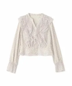 Блузка с мелким цветочным принтом и оборками Jill By Jill Stuart, цвет Lavender 1