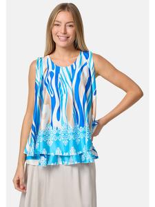 PM SELECTED Топ с атласной накладкой синего цвета