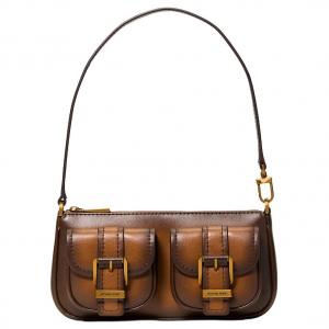 MICHAEL KORS Женская коричневая сумка через плечо из спилка