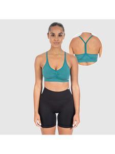 SMILODOX Спортивный бюстгальтер Batik Scrunch Icon темно-зеленого цвета