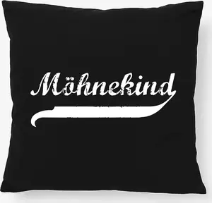 Подушка Möhnekind из типографии Hellweg, винтажная подарочная, 40x40 см, с наполнителем, черный хлопок, декор Möhnekind Hellweg Druckerei