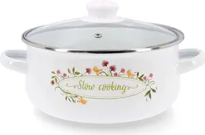 Кастрюля с эффектом памяти - эмалированная сталь - 22 см - белая Markenlos