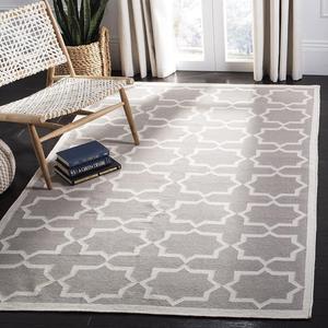 Ковер SAFAVIEH, 92 x 153 см, Dhurries Collection Grey/Ivory DHU549G ручной работы плоского плетения из премиальной шерсти