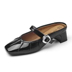 Женские сандалии с закрытым носком и резиновой подошвой, устойчивые к запахам Cigna, Black