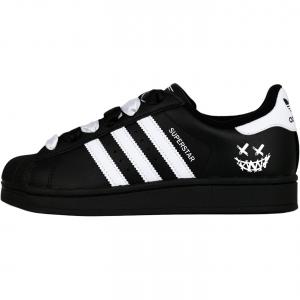 Adidas Originals Детские низкие скейтбордистские кроссовки Superstar 2 Shell Head, Black Myth, износостойкие, дышащие
