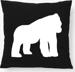Подушка-силуэт гориллы Huuraa, 40x40 см, с наполнителем из черного хлопка, декор в виде гориллы Hellweg Druckerei