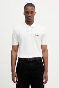 Хлопковая рубашка поло dirlmere HUGO, бежевый