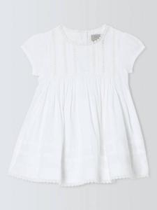 Детское платье с вышивкой из хлопка John Lewis Heirloom Collection, White