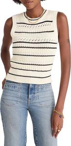 Свитер Madewell Women's Tipped Stitch Femme Ellis Vest, Jet Black Mini Stripe