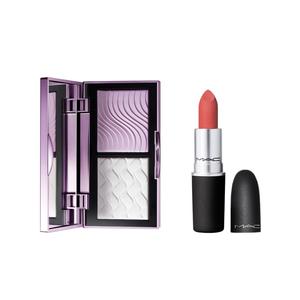 MAC Помада-пуля пурпурная белая кремовая набор макияжа для коррекции тона кожи 7г+3,5г