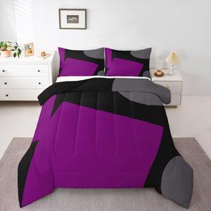 Erosebridal Геометрический комплект постельного белья Rose Purple Black Grey, современный абстрактный дизайн для детей и взрослых, Multi 16