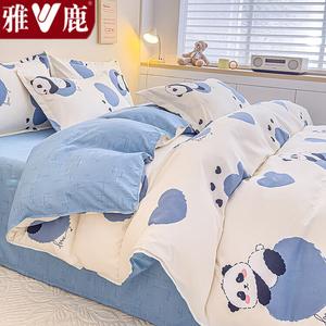 Yalu Пододеяльник 200х230 см из мягкого велюра, утолщенный, цвет Panda Park