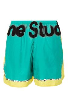 Acne Studios шорты для плавания из рипстопа с логотипом, зеленый