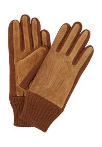 Перчатки замшевые трикотажные однотонные Otto Kessler, цвет tobacco 382