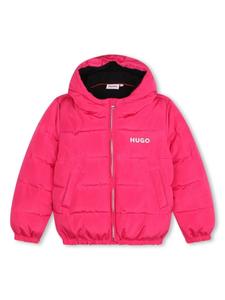 HUGO KIDS куртка-пуховик с логотипом, розовый
