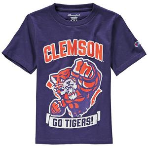 Фиолетовая футболка с талисманом Youth Champion Clemson Tigers Strong, цвет Clm Purple