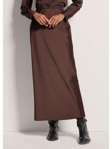 MADELEINE Длинная юбка-слип коричневого цвета