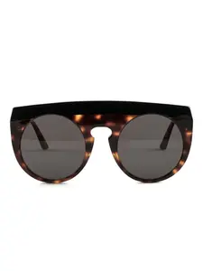 Солнцезащитные очки в геометрической оправе с черепаховым принтом Gamine, черный