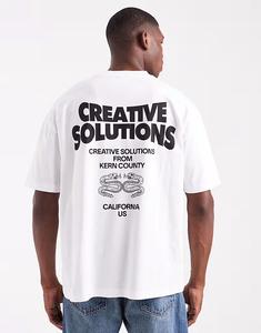 Футболка свободного кроя белого цвета с текстовой графикой Asos Design