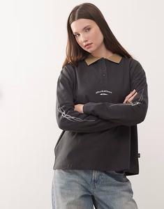 Рубашка-поло Mercury Standard Polo с длинным рукавом цвета асфальт Quiksilver