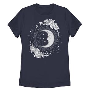 Детская футболка с рисунком Moon & Flowers Artsy, темно-синий