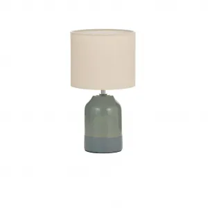 Настольная лампа Sandy Glow, макс. 20 Вт, 230 В, тканевый абажур, керамика E14, тканевый абажур, керамика, E14 - комплект поставки без лампы Pauleen, зеленый/бежевый