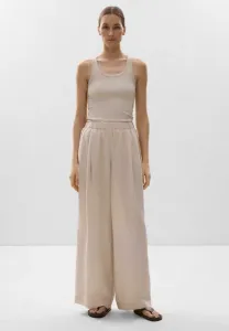 Широкие брюки из 100% льна Oysho, Stone