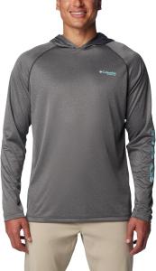 Толстовка с капюшоном Columbia Mens Terminal Tackle, Black Heather/Gulf Stream Logo