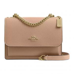 COACH Кроссбод сумка из переработанной кожи с волокнистым слоем Мини женская сумка через плечо Бежевая
