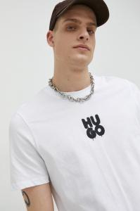 Хлопковая футболка Hugo, белый