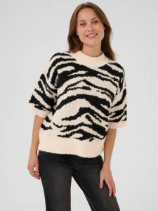 Свитер Sandra с животным принтом KAFFE Curve, Turtledove/Black