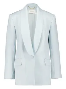 Однобортный жакет с шалевым воротником ZIMMERMANN, синий