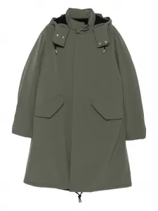 Пальто с капюшоном и клапанами на карманах A.P.C., зеленый